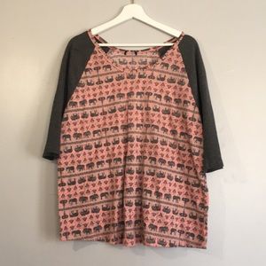 Rue 12 plus fits like a 1x elephant print